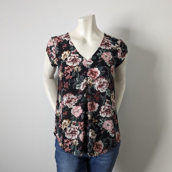 Halogen - Floral Short Sleeve Blouse - Size S - Picture 1 of 6